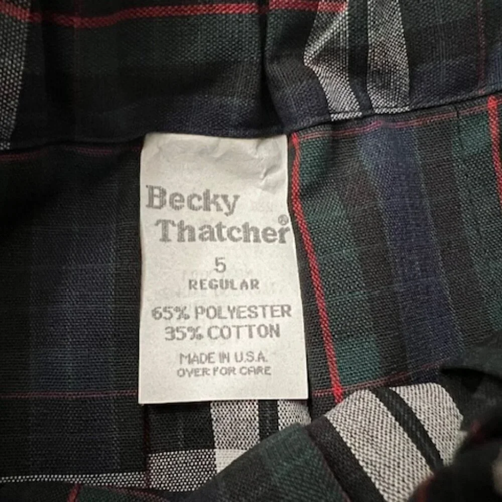 Becky Thatcher Elderwear Multicolor Plaid School Uniform Skirt Girl's 5 Reg